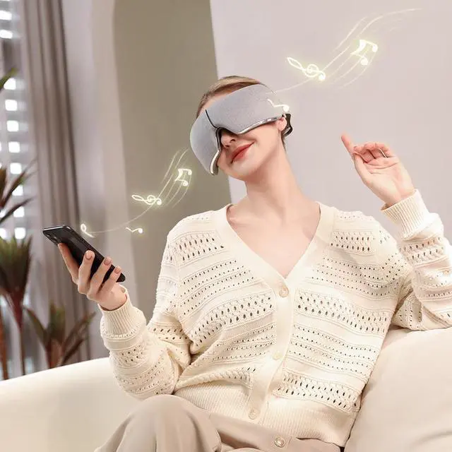 Alt view image 7 of 7 - Breo EM005 Temple and Eye Massager with Heat Best Eye Massager for Migraines Headaches Dry Eyes Rechargeable Portable Eye Massager for Relaxation Sleep with Music