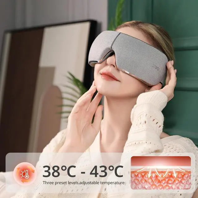 Alt view image 5 of 7 - Breo EM005 Temple and Eye Massager with Heat Best Eye Massager for Migraines Headaches Dry Eyes Rechargeable Portable Eye Massager for Relaxation Sleep with Music