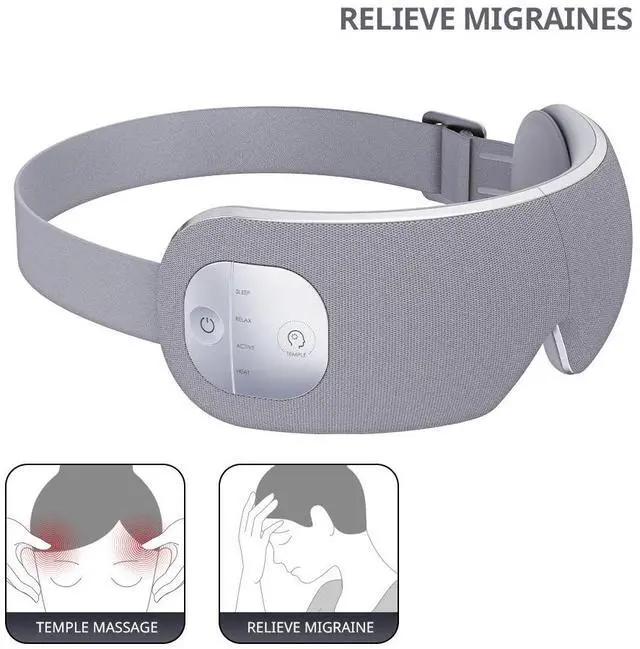 Alt view image 2 of 7 - Breo EM005 Temple and Eye Massager with Heat Best Eye Massager for Migraines Headaches Dry Eyes Rechargeable Portable Eye Massager for Relaxation Sleep with Music