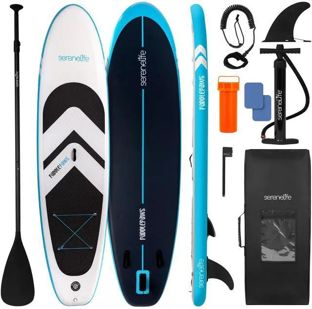 Main image of SereneLife 116 Inflatable SUP - Pet-Friendly Stand-Up Paddleboard for Adults and Pet Ride Alongs - 35 Wide Stable Design with Non-Slip EVA Deck Pad, Premium SUP Accessories, 485 lbs. Capacity