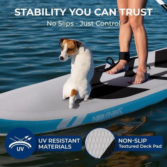 Alt view image 4 of 5 - SereneLife 11 Inflatable SUP - Pet-Friendly Stand-Up Paddle Board for Adults and Pet Ride Alongs - 33 Wide Stable Design with Non-Slip EVA Deck Pad, Premium SUP Accessories, 440 lbs. Capacity