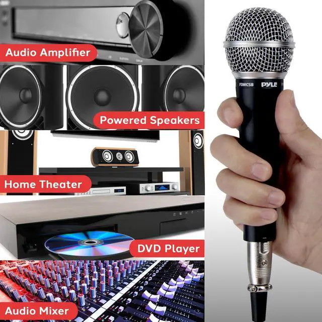 Alt view image 4 of 7 - Pyle Professional Dynamic Microphone - 8-Pack Unidirectional Handheld Mic with Built-in Pop Filter, High Signal Output, 15 ft. XLR Audio Cable, Ideal for Stage, Karaoke & Studio Performances