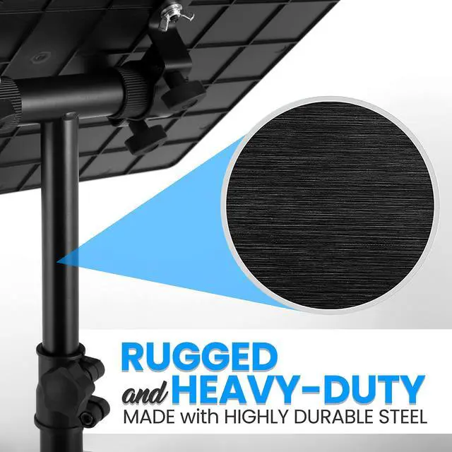 Alt view image 3 of 5 - Pyle Universal Laptop Projector Tripod Stand - 2 Pcs Computer, Book, DJ Equipment Holder Mount Height Adjustable Up to 50 Inches w/ 20'' x 16'' Plate Size - Perfect for Stage or Studio Use PLPTS3X2