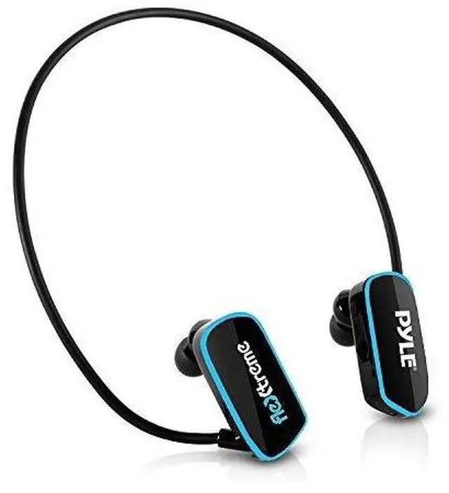 Main image of Pyle Flextreme Waterproof Sports Wearable MP3 Headset Music Player 8GB Underwater Swimming Jogging Walking Gym Earphones Earbuds Rechargeable Comfortable Flexible Headphones USB Connection (PSWP14BK)