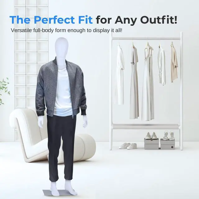 Alt view image 5 of 5 - SereneLife 73" Tall Full-Body Male Mannequin With Adjustable Head, Flexible Limbs And Detachable Design, Perfect For Clothing Stores, Boutiques, Exhibitions And More