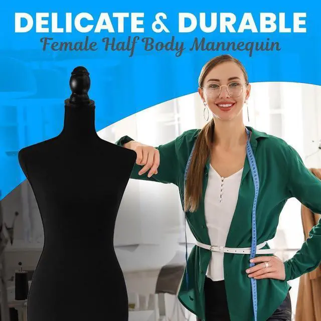 Alt view image 5 of 5 - SereneLife Female Torso Mannequin Display - Sturdy and Durable, Adjustable Dress Form (52-64"), Lightweight, Easy-to-Assemble, Stable Tripod Stand, Smooth Surface for Retail Clothing Display (Black)