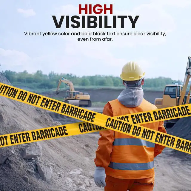 Alt view image 3 of 5 - Pyle 12 Pieces Yellow Caution Do Not Enter Tape Set - 656 Foot Long Tape Roll Suitable for a Wide Range of Applications, Including Roadworks, Events, and Hazardous Areas