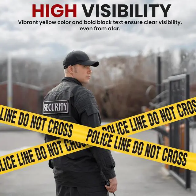 Alt view image 3 of 5 - Pyle 6 Pieces Yellow Caution Do Not Enter Tape Set - 656 Foot Long Tape Roll Suitable for a Wide Range of Applications, Including Roadworks, Events, and Hazardous Areas