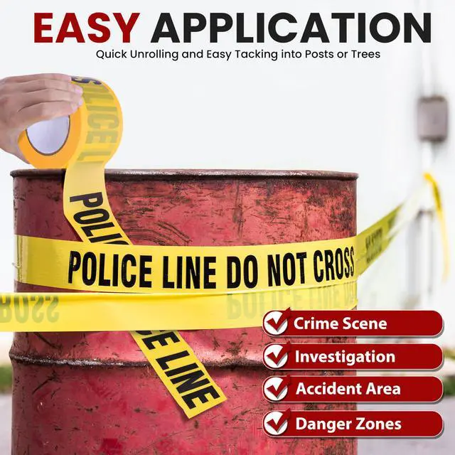 Alt view image 4 of 5 - Pyle 6 Pieces Yellow Caution Do Not Enter Tape Set - 656 Foot Long Tape Roll Suitable for a Wide Range of Applications, Including Roadworks, Events, and Hazardous Areas