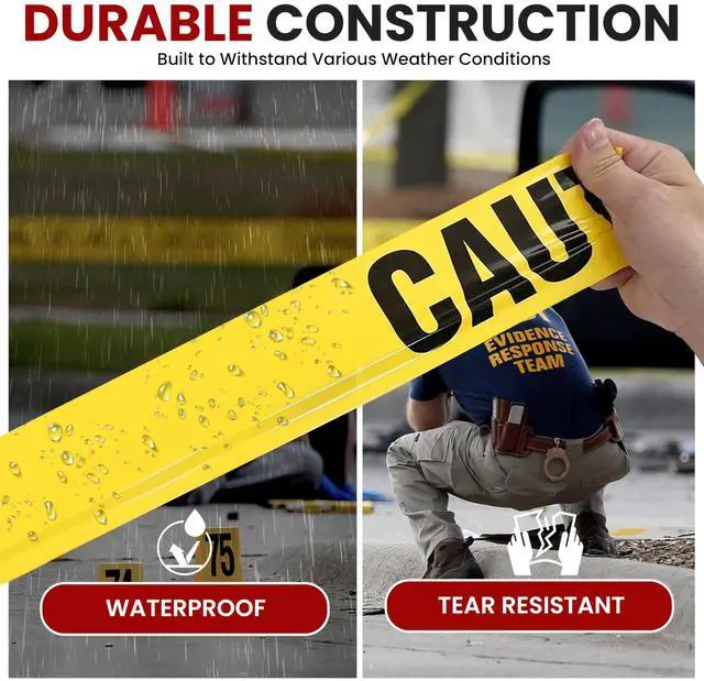 Alt view image 5 of 5 - Pyle 6 Pieces Yellow Caution Do Not Enter Tape Set - 656 Foot Long Tape Roll Suitable for a Wide Range of Applications, Including Roadworks, Events, and Hazardous Areas