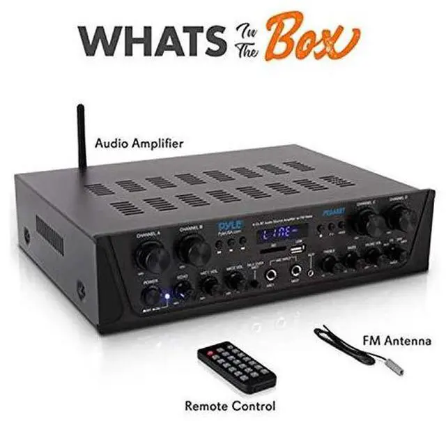 Alt view image 11 of 11 - Pyle PTA44BT Bluetooth Home Audio 500 Watt 4 Channel Amplifier Stereo Receiver