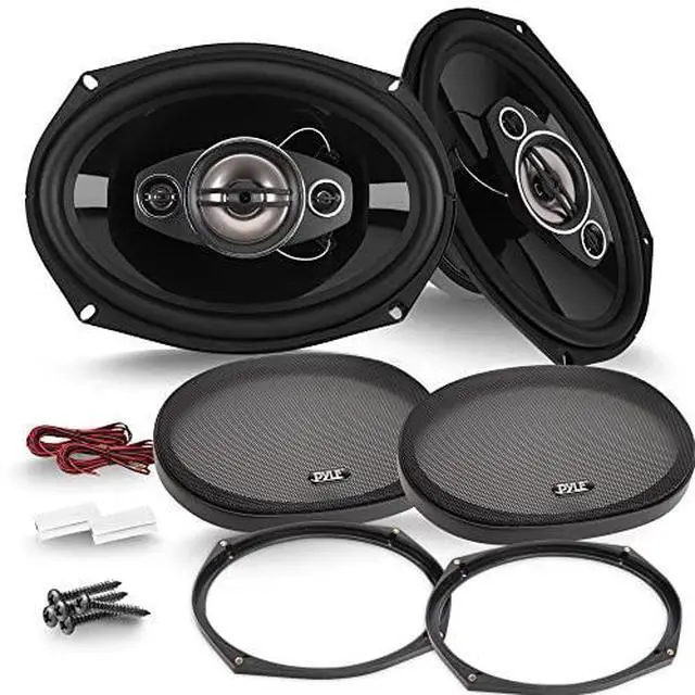 Main image of Pyle 6x9"/7x10" car Speakers 4-Way Quadriaxial Full Range Sound Audio - Butyl Rubber Surround, 500W w/ 4Ohm Impedance & 3/4'' Piezo Tweeters - Black Pair