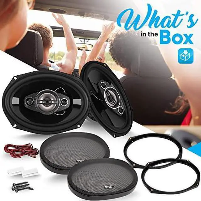 Alt view image 2 of 7 - Pyle 6x9"/7x10" car Speakers 4-Way Quadriaxial Full Range Sound Audio - Butyl Rubber Surround, 500W w/ 4Ohm Impedance & 3/4'' Piezo Tweeters - Black Pair