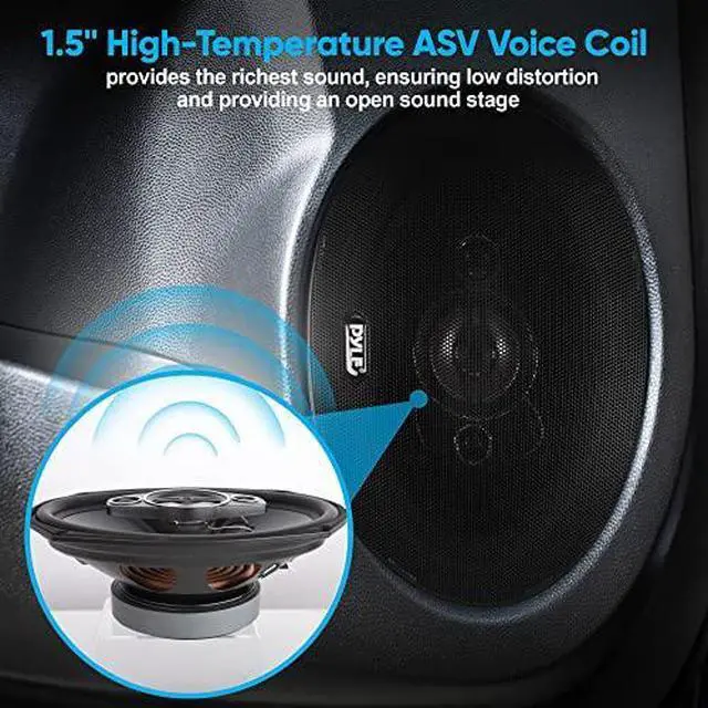 Alt view image 6 of 7 - Pyle 6x9"/7x10" car Speakers 4-Way Quadriaxial Full Range Sound Audio - Butyl Rubber Surround, 500W w/ 4Ohm Impedance & 3/4'' Piezo Tweeters - Black Pair