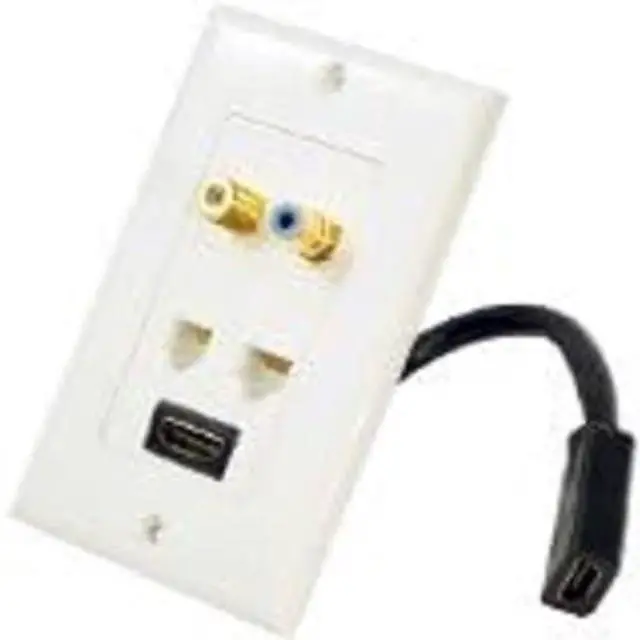 Alt view image 6 of 6 - Pyle White Hdmi Wallplate With Cable - PHDK6