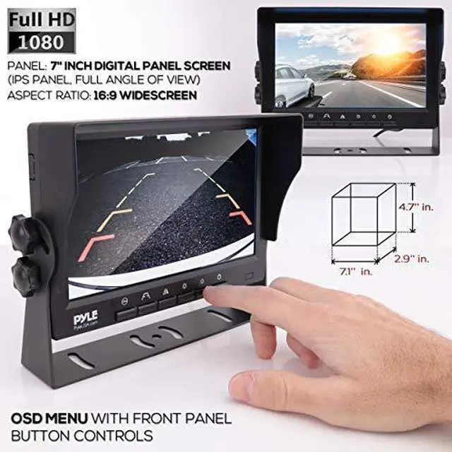 Alt view image 4 of 7 - Pyle Rear View Camera with Monitor - Wireless Backup Camera And Monitor Kit w/ 7" 1080p HD IPS TFT LCD Panel & IR Night Vision Rear Camera For Truck, Travel Trailer, Campers, SUV, Pickup -PLCMTR83WIR