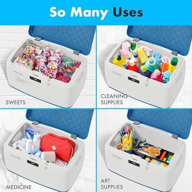 Alt view image 14 of 14 - SereneLife Locking Storage Container Bin - 5 Gallon Large Capacity - Stackable Storage Tote Deck Tough Box - Durable Plastic Household Organizer Bins with Lid, Combination Lock Security - SLSBIN10