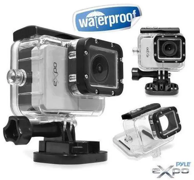 Alt view image 3 of 3 - Pyle Expo Sports Action Camera - HD 1080P Mini Hi-Res Camcorder w/ Wifi, 20MP Cam, 2" Screen USB SD Card HDMI, Battery - Waterproof Case, USB Cable, Wireless Remote Control, Mount - PSCHD90SL (Silver)