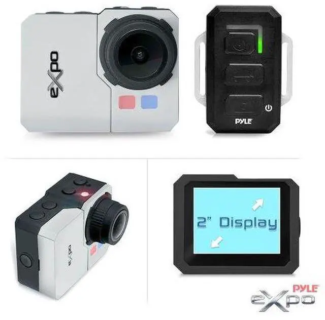 Alt view image 2 of 3 - Pyle Expo Sports Action Camera - HD 1080P Mini Hi-Res Camcorder w/ Wifi, 20MP Cam, 2" Screen USB SD Card HDMI, Battery - Waterproof Case, USB Cable, Wireless Remote Control, Mount - PSCHD90SL (Silver)