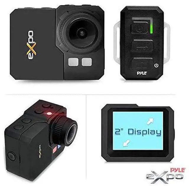 Alt view image 2 of 3 - Pyle Expo Sports Action Camera - HD 1080P Mini Hi-Res Camcorder w/ Wifi, 20 MP Cam, 2" Screen USB SD Card HDMI, Battery - Waterproof Case, USB Cable, Wireless Remote Control, Mount - PSCHD90BK (Black)