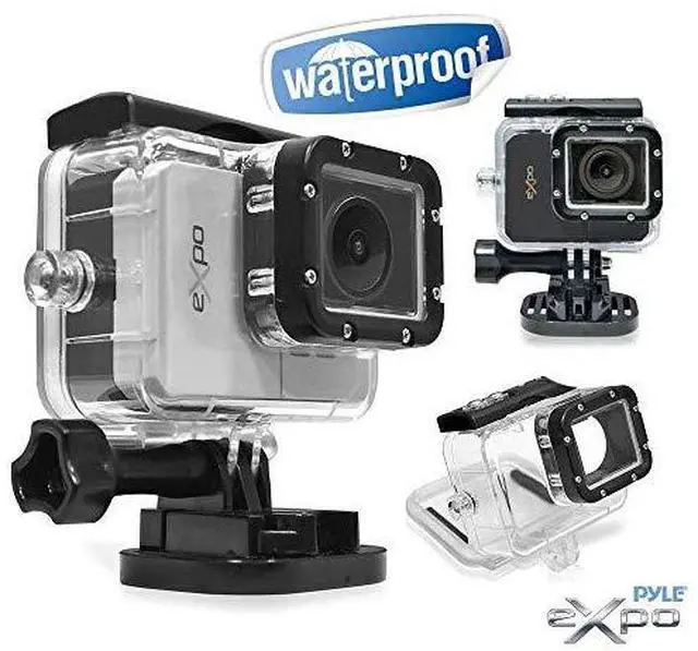 Alt view image 3 of 3 - Pyle Expo Sports Action Camera - HD 1080P Mini Hi-Res Camcorder w/ Wifi, 20 MP Cam, 2" Screen USB SD Card HDMI, Battery - Waterproof Case, USB Cable, Wireless Remote Control, Mount - PSCHD90BK (Black)