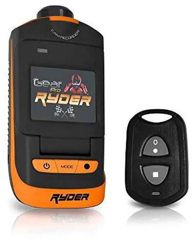 Alt view image 3 of 6 - ryder sports hd action camera  1080p mini camcorder 16 mp anti shaking cam 1.5" screen usb sd card hdmi battery  waterproof case usb cable remote handlebar helmet mount  gearpro gdv785or orange