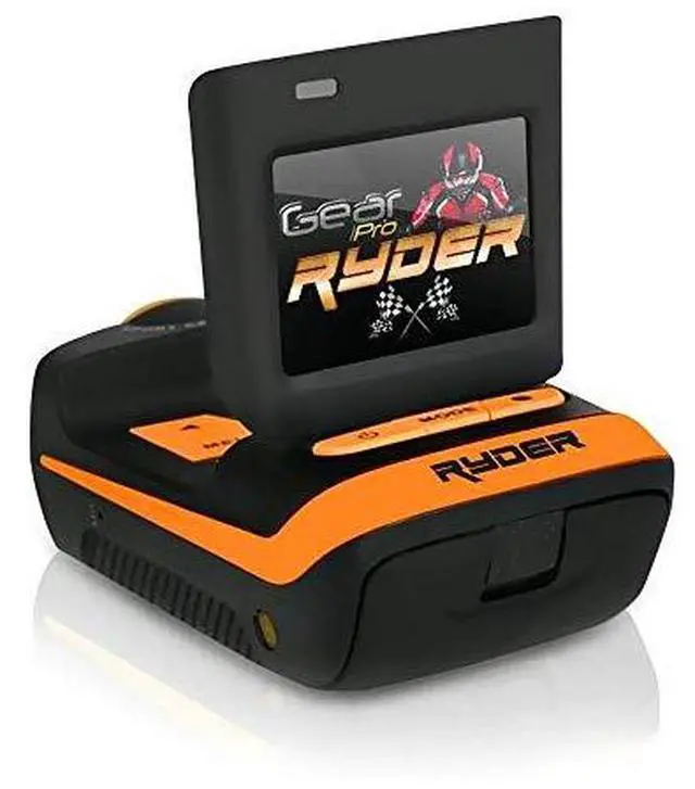 Alt view image 4 of 6 - ryder sports hd action camera  1080p mini camcorder 16 mp anti shaking cam 1.5" screen usb sd card hdmi battery  waterproof case usb cable remote handlebar helmet mount  gearpro gdv785or orange
