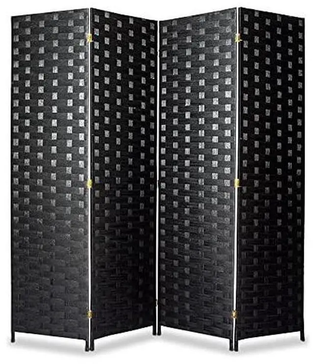 Main image of SereneLife Woven Fiber Room Divider - 4-Panel Portable Lightweight Freestanding Indoor Foldable Decorative Partition, Screen Separator, Better Folding Privacy, Dressing Area, Porch, Office