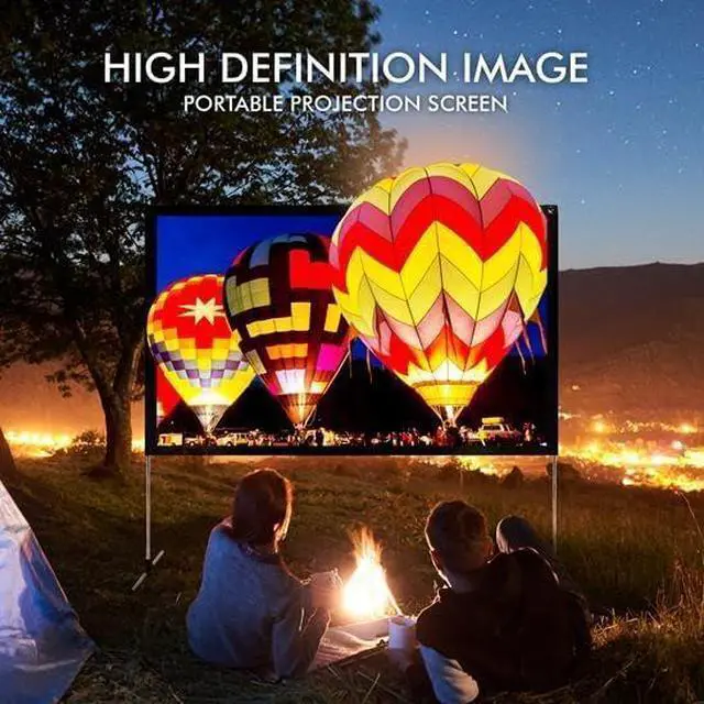 Alt view image 6 of 8 - pyle projector screen with stand - 80" 16:9 hd 4k portable lightweight freestanding foldable indoor outdoor movie projection display with frame for home theater