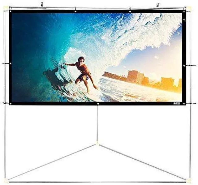 Alt view image 2 of 6 - Pyle 72" Outdoor Portable Matt White Theater TV Projector Screen w/ Triangle Stand - 72 inch, 16:9, 1.15 Gain Full HD Projection for Movie / Cinema / Video / Film Showing outside Home - PRJTPOTS71