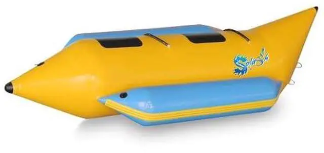 Main image of SereneLife Inflatable Floating Banana Boat, Towable Tube for Boating, Includes Storage Bag, Food Pump, and Repair Kit for 2-6 seaters