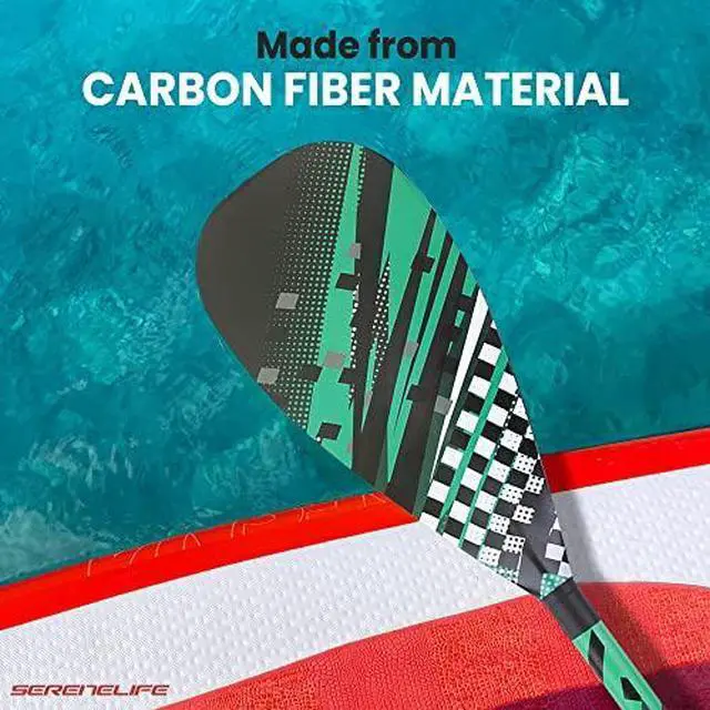Alt view image 6 of 7 - SereneLife Adjustable SUP Paddle - Adjustable 3-Piece Mix Carbonfiber Paddle, Lightweight & Comfortable to Use, Includes Carrying Bag w/ Zip and Handle, Comfortable Grip & Powerful Stroke