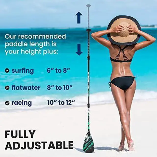 Alt view image 7 of 7 - SereneLife Adjustable SUP Paddle - Adjustable 3-Piece Mix Carbonfiber Paddle, Lightweight & Comfortable to Use, Includes Carrying Bag w/ Zip and Handle, Comfortable Grip & Powerful Stroke