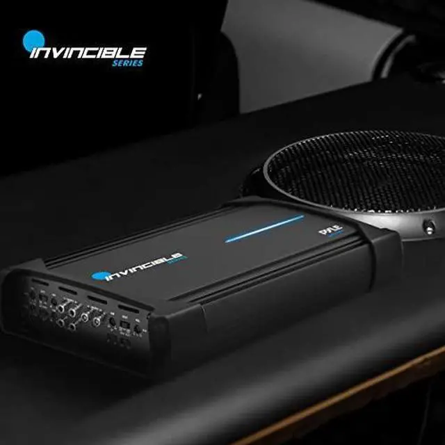 Alt view image 6 of 7 - Pyle 18 Class AB Mosfet Amplifier - Invincible Series Bridgeable Amp, 5 Channel 3000 Watts Max, Mosfet PWM Power Supply, High-Current Dual Discrete Drive Stages, Wireless BT Audio Interface