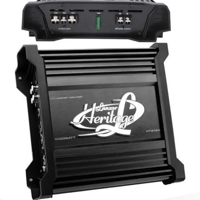 Main image of Lanzar 2000W Monoblock Car Audio Amp - 2-Ohm Stable Mosfet Amplifier, Class AB, Electronic Crossover, Bass Boost, Subsonic Circuit, Chrome RCA Inputs, Line Output, 5-Way Protection - Soft Turn On/Off