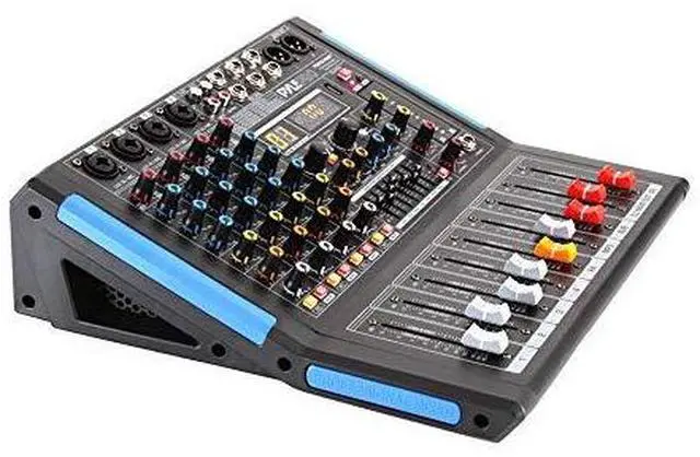 Alt view image 15 of 20 - 4channel bluetooth studio audio mixer  dj sound controller interface with usb drive for pc recording input, xlr microphone jack, 48v power, input/output for professional and beginners  pmxu46bt