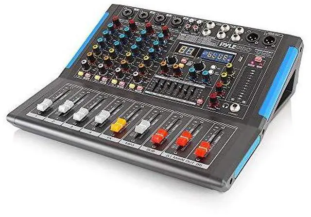 Alt view image 18 of 20 - 4channel bluetooth studio audio mixer  dj sound controller interface with usb drive for pc recording input, xlr microphone jack, 48v power, input/output for professional and beginners  pmxu46bt