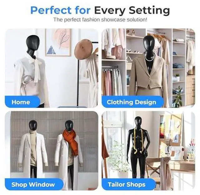 Alt view image 6 of 7 - SereneLife Premium Female Mannequin  68.9" Life-Size Dress Form with Realistic Face, Rotating Head, Flexible Limbs, Detachable Body & Sturdy Metal Base for Boutiques, Exhibits & Fashion Display