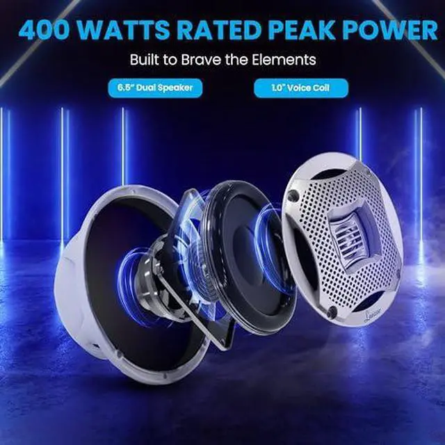 Alt view image 7 of 9 - LANZAR AQ6CXS Lanzar Marine 6.5â€ 2-Way Speakers (Silver)