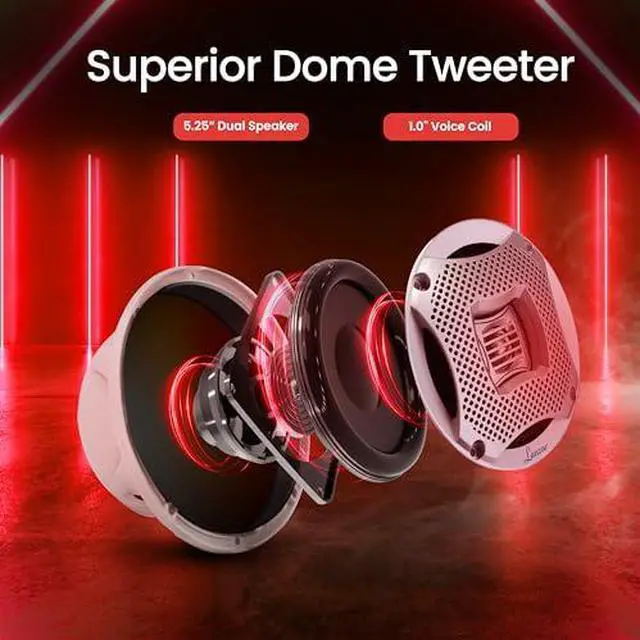 Alt view image 9 of 12 - Lanzar AQ5CXS 400W 5.25" 2-Way Marine Speakers