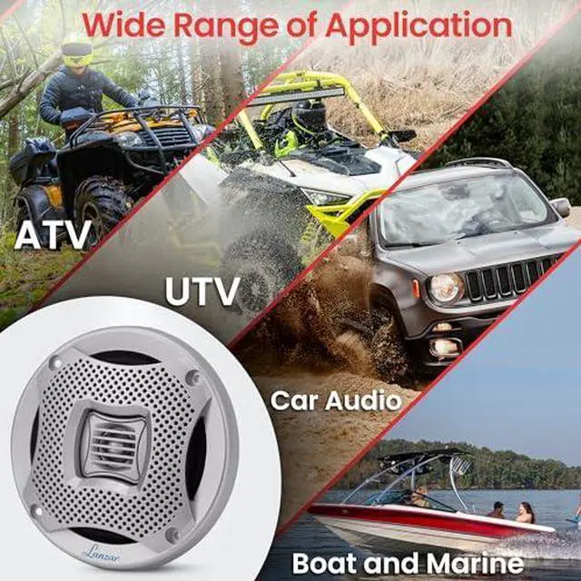 Alt view image 10 of 12 - Lanzar AQ5CXS 400W 5.25" 2-Way Marine Speakers