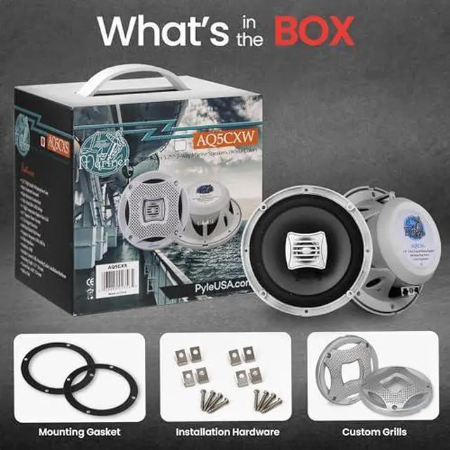 Alt view image 11 of 12 - Lanzar AQ5CXS 400W 5.25" 2-Way Marine Speakers