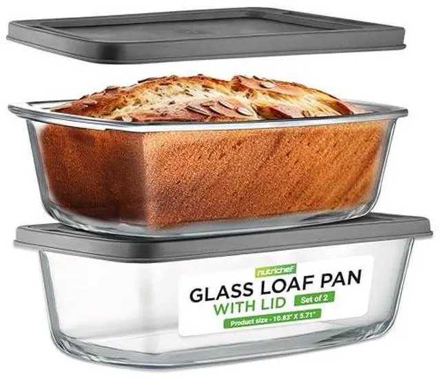 Alt view image 2 of 14 - NutriChef 4-Piece Loaf Pan Set, Non-Stick Bread Loaf Pans with Easy Grip Handles, Heavy Gauge Carbon Steel Bakeware for Baking Bread, Cakes, and Casseroles, 11.61" x 5.98" x 2.56" Inch, Black