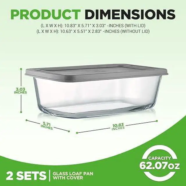 Alt view image 9 of 14 - NutriChef 4-Piece Loaf Pan Set, Non-Stick Bread Loaf Pans with Easy Grip Handles, Heavy Gauge Carbon Steel Bakeware for Baking Bread, Cakes, and Casseroles, 11.61" x 5.98" x 2.56" Inch, Black