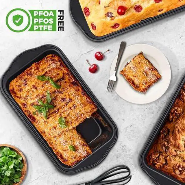 Alt view image 10 of 13 - NutriChef 6 Piece Set of Non-Stick Loaf Pans, Grip Handles, Home Kitchen Bake Pans, Heavy Gauge Carbon Steel, Premium Food Grade, Quick and Even Heat Distribution, 11.61x5.98x2.56 Inch, Black
