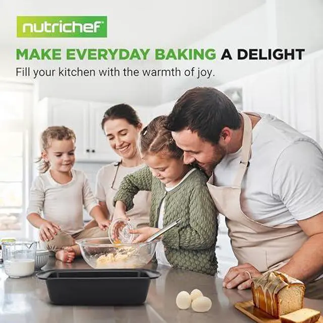 Alt view image 13 of 13 - NutriChef 6 Piece Set of Non-Stick Loaf Pans, Grip Handles, Home Kitchen Bake Pans, Heavy Gauge Carbon Steel, Premium Food Grade, Quick and Even Heat Distribution, 11.61x5.98x2.56 Inch, Black