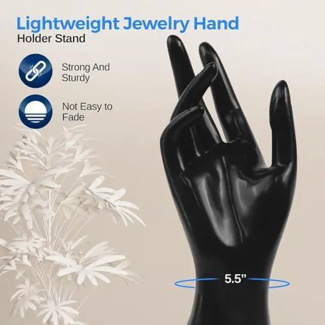 Alt view image 3 of 7 - SereneLife Jewelry Hand Display Holder, 8.7-Inch Long Female Mannequin Hand, Perfect for Showcasing Rings, Bracelets, Bangles, Watches, Gloves, Sturdy, Stylish Display for Accessories