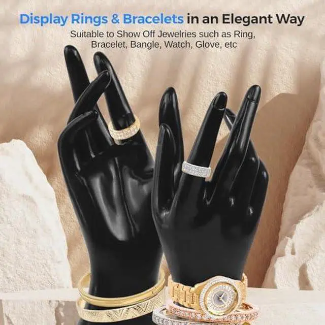 Alt view image 4 of 7 - SereneLife Jewelry Hand Display Holder, 8.7-Inch Long Female Mannequin Hand, Perfect for Showcasing Rings, Bracelets, Bangles, Watches, Gloves, Sturdy, Stylish Display for Accessories