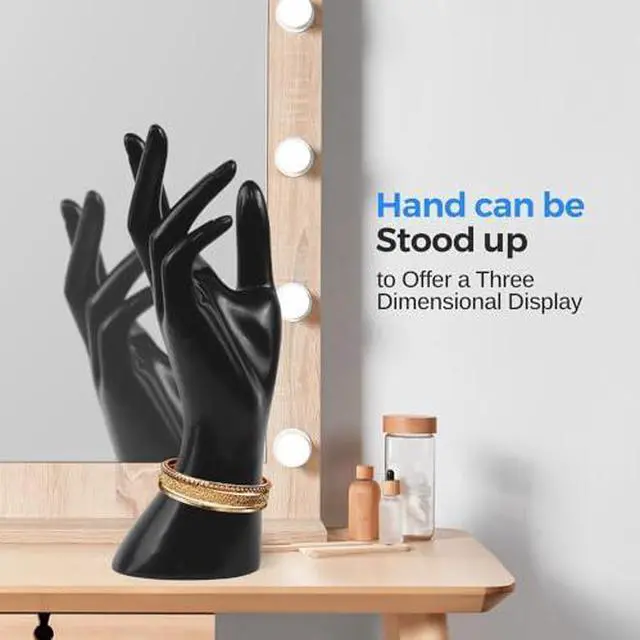 Alt view image 5 of 7 - SereneLife Jewelry Hand Display Holder, 8.7-Inch Long Female Mannequin Hand, Perfect for Showcasing Rings, Bracelets, Bangles, Watches, Gloves, Sturdy, Stylish Display for Accessories