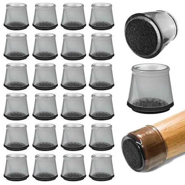 Main image of Serenelife Chair Leg Floor Protectors - 24 Rubber Furniture Leg Covers & End Caps For Hardwood Floors - Anti-Slip & Scratch Protect Floors - Fits Furniture & Chair Legs 1.05 IN - 1.55 IN Black
